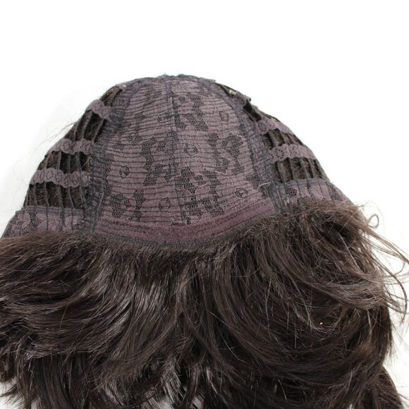 Shaggy Layered Lace Front Wig - Dark Brown, Synthetic, Adjustable Fit, Used - Picture 8 of 12